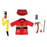 Maxbell 9pcs: Clothes Hat Walkie-talkie, etc Fireman Chief Dress-Up Uniform Cosplay Outfit For Children Role Playing