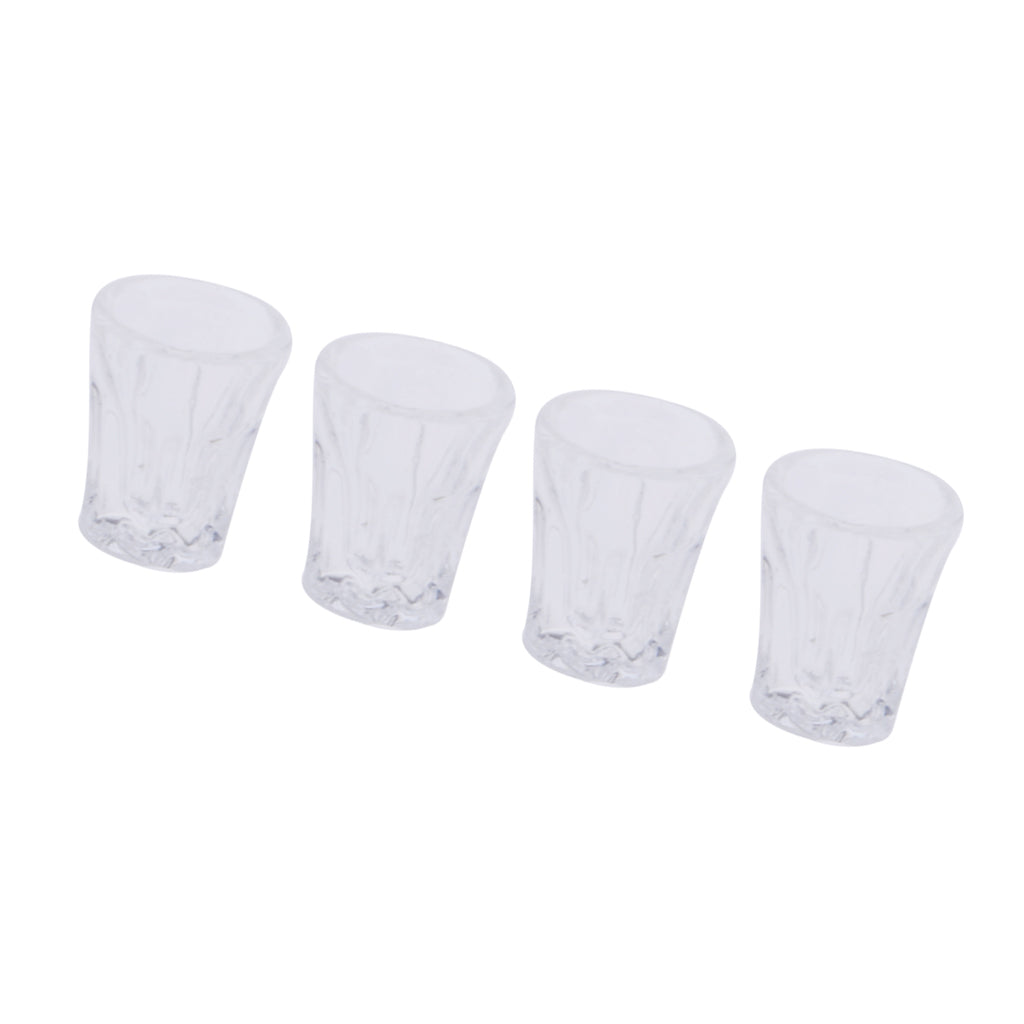 Maxbell Dollhouse Miniature 4 Pieces Multicolor Drinking Water Glass Cups Set for 1:12 Scale