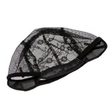 Maxbell Black Hair Net Wig Cap for Women Making Wig with Adjustable Straps Swiss Lace Medium Size
