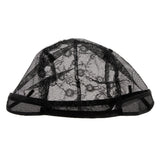 Maxbell Black Hair Net Wig Cap for Women Making Wig with Adjustable Straps Swiss Lace Medium Size
