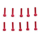 Maxbell 10pcs M6 x 20mm Pitch Alloy Steel Hex Bolt Socket Head Cap Screws  Red