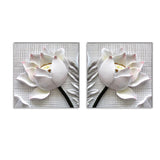 Maxbell 2pcs Canvas Print 3D White Rose Flower Prints Wall Art Poster Picture with Unframed Paintings Picture