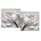 Maxbell 2pcs Canvas Print 3D White Rose Flower Prints Wall Art Poster Picture with Unframed Paintings Picture