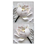Maxbell 2pcs Canvas Print 3D White Rose Flower Prints Wall Art Poster Picture with Unframed Paintings Picture