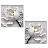 Maxbell 2pcs Canvas Print 3D White Rose Flower Prints Wall Art Poster Picture with Unframed Paintings Picture