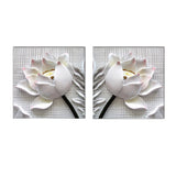 Maxbell 2pcs Canvas Print 3D White Rose Flower Prints Wall Art Poster Picture with Unframed Paintings Picture