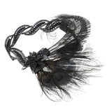 Maxbell 1920s Flapper Headband Roaring 20s Headpiece Gatsby Peacock Feather Headwear