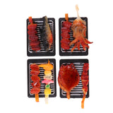 Maxbell 4PCS 1/6 Dolls House Miniatures Kitchen Food Barbecue BBQ Toys- Iron Plate