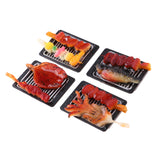 Maxbell 4PCS 1/6 Dolls House Miniatures Kitchen Food Barbecue BBQ Toys- Iron Plate