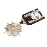 Maxbell Crown Geometric Medal Vintage Badge Fabric Uniform Brooch Pin Patriot Medal