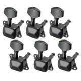 Maxbell 6 Pieces Semiclosed Iron Tuning Pegs Tuners Machine Heads 6R for Electric Guitar Parts Black