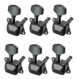 Maxbell 6 Pieces Semiclosed Iron Tuning Pegs Tuners Machine Heads 6R for Electric Guitar Parts Black