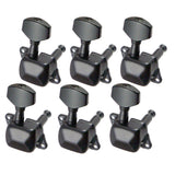 Maxbell 6 Pieces Semiclosed Iron Tuning Pegs Tuners Machine Heads 6R for Electric Guitar Parts Black