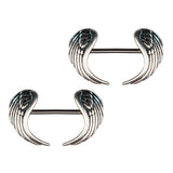 Maxbell 1 Pair Angel Wings 14 Gauge Nipple Ring Bar Shields Body Jewelry Charms