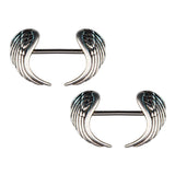 Maxbell 1 Pair Angel Wings 14 Gauge Nipple Ring Bar Shields Body Jewelry Charms