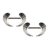 Maxbell 1 Pair Angel Wings 14 Gauge Nipple Ring Bar Shields Body Jewelry Charms