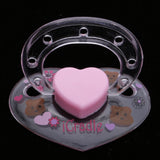 Maxbell Baby Doll Lovely Cartoon Dummy Pacifier Reborn Magnetic Pacifier Toy Accessories Pink & Clear