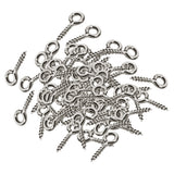 Maxbell 200pcs Eye Bolts Needle Screw White K Eye Pin Keychain DIY Pendants Supplies