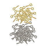 Maxbell 200pcs Eye Bolts Needle Screw White K Eye Pin Keychain DIY Pendants Supplies
