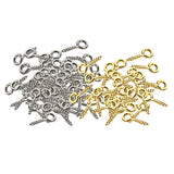 Maxbell 200pcs Eye Bolts Needle Screw White K Eye Pin Keychain DIY Pendants Supplies