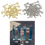 Maxbell 200pcs Eye Bolts Needle Screw White K Eye Pin Keychain DIY Pendants Supplies
