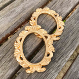 Maxbell Baroque Oval Resin Wall Door Frame Artistic Home Decor Wedding Favors Gold 9.6x7.8x0.8 cm