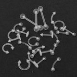 Maxbell 24Pcs Clear Acrylic Nose Studs Ring Retainers Bars Piercing Jewelry