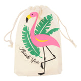 Maxbell 10pcs Flamingo Cotton Linen Sack Jewelry Pouch Drawstring Bag Wedding Favor