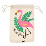 Maxbell 10pcs Flamingo Cotton Linen Sack Jewelry Pouch Drawstring Bag Wedding Favor