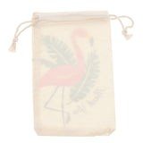 Maxbell 10pcs Flamingo Cotton Linen Sack Jewelry Pouch Drawstring Bag Wedding Favor