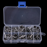 Maxbell 80Pcs/box Heavy Duty Sea Boat Fishing Rod Guides Top Tips Pole Rod Eye Rings, 10 Mixed Sizes