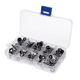 Maxbell 80Pcs/box Heavy Duty Sea Boat Fishing Rod Guides Top Tips Pole Rod Eye Rings, 10 Mixed Sizes