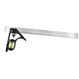 Maxbell Combination Square and Protractor 12-Inch 300mm Metal Right Angle Ruler Adjustable Tools
