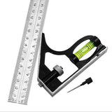 Maxbell Combination Square and Protractor 12-Inch 300mm Metal Right Angle Ruler Adjustable Tools