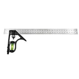 Maxbell Combination Square and Protractor 12-Inch 300mm Metal Right Angle Ruler Adjustable Tools