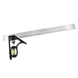 Maxbell Combination Square and Protractor 12-Inch 300mm Metal Right Angle Ruler Adjustable Tools