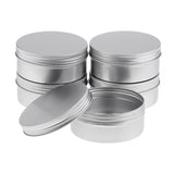 Maxbell Pack of 5 Portable 250ml/8.8oz Empty Cosmetic Container Silver Aluminium Pot Jar Tin Lip Balm Makeup Bottle Storage Pill Box