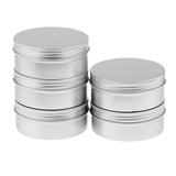 Maxbell Pack of 5 Portable 250ml/8.8oz Empty Cosmetic Container Silver Aluminium Pot Jar Tin Lip Balm Makeup Bottle Storage Pill Box