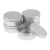 Maxbell Pack of 5 Portable 250ml/8.8oz Empty Cosmetic Container Silver Aluminium Pot Jar Tin Lip Balm Makeup Bottle Storage Pill Box