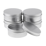 Maxbell Pack of 5 Portable 250ml/8.8oz Empty Cosmetic Container Silver Aluminium Pot Jar Tin Lip Balm Makeup Bottle Storage Pill Box