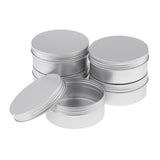 Maxbell Pack of 5 Portable 250ml/8.8oz Empty Cosmetic Container Silver Aluminium Pot Jar Tin Lip Balm Makeup Bottle Storage Pill Box