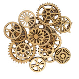 Maxbell 50 Pieces Unfinished Wood Hollow Gear Tags Cutout Wooden Pieces Embellishments