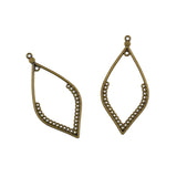 Maxbell 24Pcs Tibetan Silver Bronze Earring Leaf Drop Frame Charms Pendants DIY