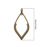 Maxbell 24Pcs Tibetan Silver Bronze Earring Leaf Drop Frame Charms Pendants DIY