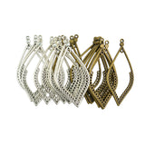 Maxbell 24Pcs Tibetan Silver Bronze Earring Leaf Drop Frame Charms Pendants DIY