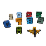 Maxbell Pack of 10 Numbers Armour Team Transforming Robot Toy Kids Party Bag Fillers - 0-9