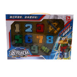 Maxbell Pack of 10 Numbers Armour Team Transforming Robot Toy Kids Party Bag Fillers - 0-9