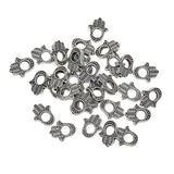 Maxbell 30 Piece Tibetan Silver Alloy Blank   Hand Shape Evil Eye Loose Spacer Beads Jewelry Making Charms for DIY Necklace Bracelet Jewelry