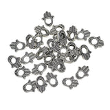 Maxbell 30 Piece Tibetan Silver Alloy Blank   Hand Shape Evil Eye Loose Spacer Beads Jewelry Making Charms for DIY Necklace Bracelet Jewelry