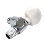 Maxbell Chrome Banjo 5th Geared Tuning Peg Tuner Machine Head with White Pearl Button